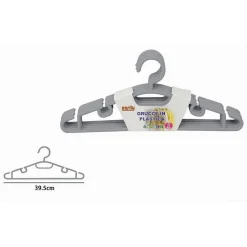 SET 5PZ GRUCCE STAMPELLE APPENDIABITO IN PLASTICA VESTITI PANTALONI GRIGIO 79320