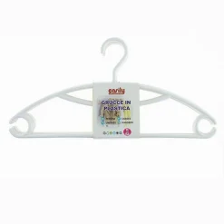 SET 5PZ GRUCCE STAMPELLE APPENDIABITI IN PLASTICA BIANCA VESTITI PANTALONI 87683