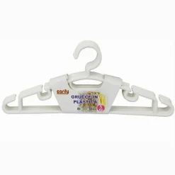 SET 5PZ GRUCCE STAMPELLE APPENDIABITO IN PLASTICA VESTITI PANTALONI BIANCO 79319