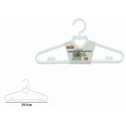 SET 5PZ GRUCCE STAMPELLE CON CUORI APPENDIABITI IN PLASTICA BIANCA VESTITI 87677