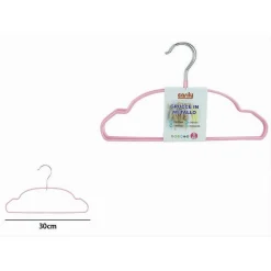 SET 5PZ GRUCCE STAMPELLE IN METALLO GOMMATE ANTISCIVOLO ROSA APPENDI ABITI 87676