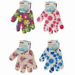 SET 4PZ GUANTO DOCCIA BAGNO MASSAGGIO ESFOLIANTE PELLE CORPO VARIE FANTASIE 79285