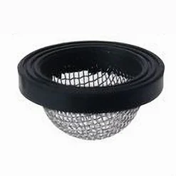 SET 6PZ GUARNIZIONI IN GOMMA NERA CON FILTRO A RETE CONVESSA IN ACCIAIO 1/2 52445