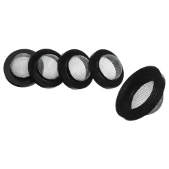 SET 6PZ GUARNIZIONI IN GOMMA NERA CON FILTRO A RETE CONVESSA IN ACCIAIO 1/2 52445