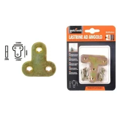 SET 4PZ LASTRINA LASTRINE AD ANGOLO FORMA T 60X20X2 MM CON VITI PER MOBILI 91224