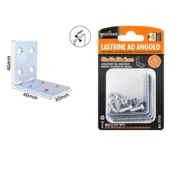 SET 4PZ LASTRINE LASTRINA AD ANGOLO ANGOLARE 40X40X30X2 MM CON VITI MOBILI 57120