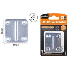 SET 4PZ LASTRINE LASTRINA PIASTRA DI GIUNZIONE 50X50X1.2MM CON VITI MOBILI 57131