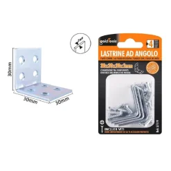 SET 4PZ LASTRINE LASTRINA AD ANGOLO ANGOLARE 30X30X30X2MM CON VITI MOBILI 57119