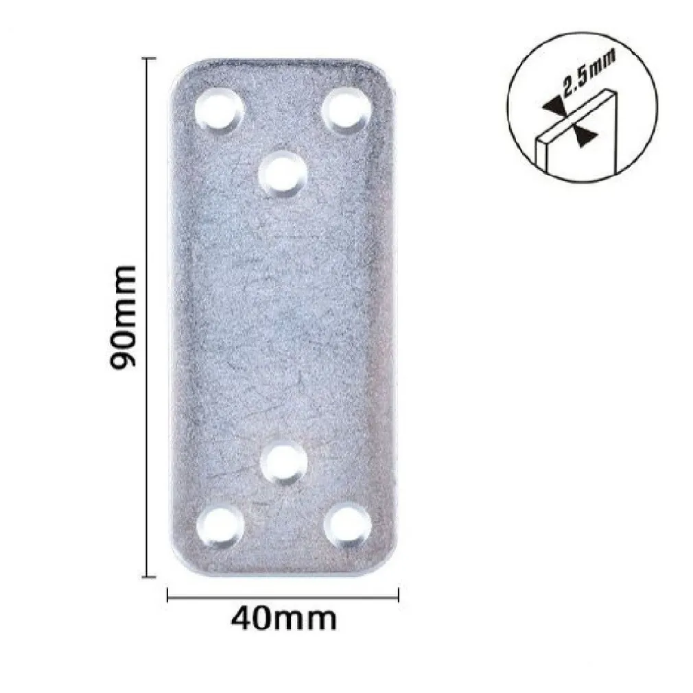 SET 4PZ LASTRINE LASTRINA PIASTRA DI GIUNZIONE 90X40X2.5MM CON VITI MOBILI 57135