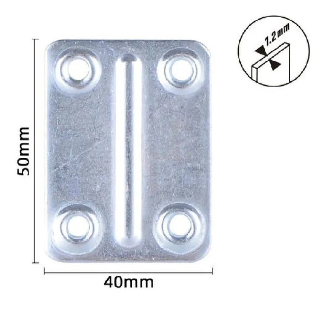 SET 4PZ LASTRINE LASTRINA PIASTRA DI GIUNZIONE 50X40X1.2MM CON VITI MOBILI 57132