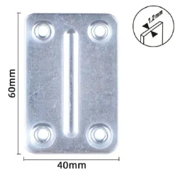 SET 4PZ LASTRINE LASTRINA PIASTRA DI GIUNZIONE 60X40X1.2MM CON VITI MOBILI 57133