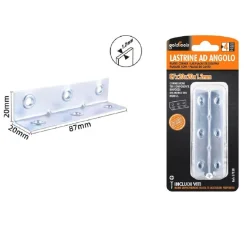 SET 4PZ LASTRINE LASTRINA AD ANGOLO ANGOLARE 87X20X20X1.2 MM VITI MOBILI 57130