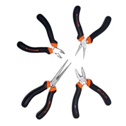 SET 4PZ MINI PINZA PER FABRO ELETTRICISTA 115 MM ACCIAIO ERGONOMICA BRICOLAGE