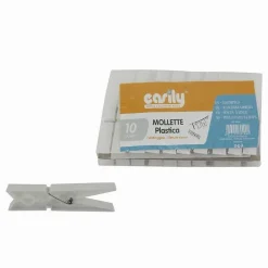 SET 30PZ MOLLETTE IN PLASTICA PINZE BUCATO PANNI ANTIRUGGINE GRANDI BIANCO 69499