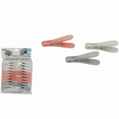 SET 24PZ MOLLETTE PLASTICA MULTIUSO 8CM PINZE BUCATO PANNI COLORI ASSORTITI 69538