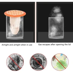 SET 5PZ NUCLEO SCARICO A PAVIMENTO ANTIODORE SILICONE PER BAGNO CUCINA LAVATRICE