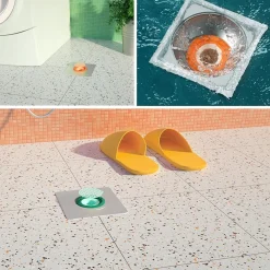 SET 5PZ NUCLEO SCARICO A PAVIMENTO ANTIODORE SILICONE PER BAGNO CUCINA LAVATRICE