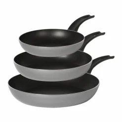 SET 3PZ PADELLE ANTIADERENTI IN ALLUMINIO HI-TITANIUM ⌀20/24/28CM PIANO COTTURA INDUZIONE