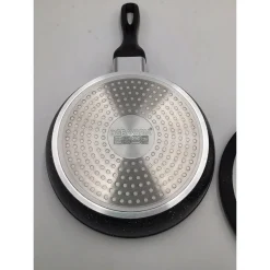 SET 11PZ PADELLE IN PIETRA LAVICA ANTIADERENTE COPERCHIO MESTOLI AD INDUZIONE GAS