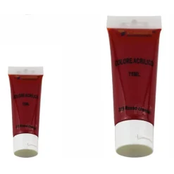 SET 6PZ PITTURA ACRILICA VERNICE CONFEZIONE COLORE ROSSO CREMISI TUBO 75ML 07501