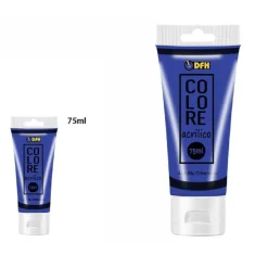 SET 6PZ PITTURA ACRILICA VERNICE CONFEZIONE COLORE BLU OLTREMARE TUBO 75ML 07493