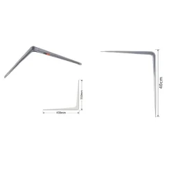 SET 2PZ REGGIMENSOLA SUPPORTO STAFFA TRIANGOLO MENSOLA METALLO 40CM GRIGIO 91267