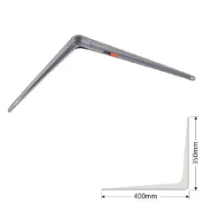 SET 2PZ REGGIMENSOLA SUPPORTO STAFFA TRIANGOLO MENSOLA METALLO 40CM GRIGIO 91267