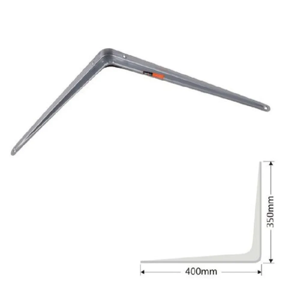 SET 2PZ REGGIMENSOLA SUPPORTO STAFFA TRIANGOLO MENSOLA METALLO 40CM GRIGIO 91267