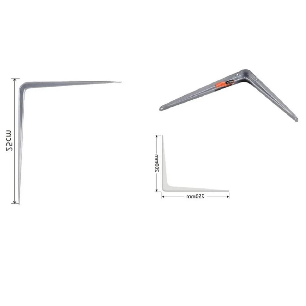 SET 2PZ REGGIMENSOLA SUPPORTO STAFFA TRIANGOLO MENSOLA METALLO 25CM GRIGIO 91264