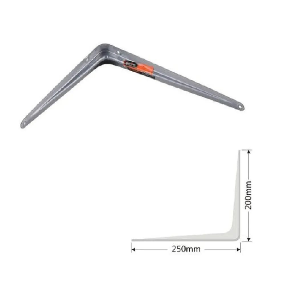 SET 2PZ REGGIMENSOLA SUPPORTO STAFFA TRIANGOLO MENSOLA METALLO 25CM GRIGIO 91264