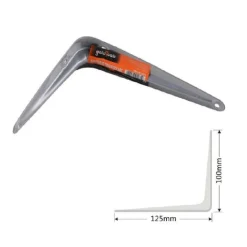 SET 2PZ REGGIMENSOLA SUPPORTO STAFFA TRIANGOLO MENSOLA METALLO 12.5CM GRIGIO 91261