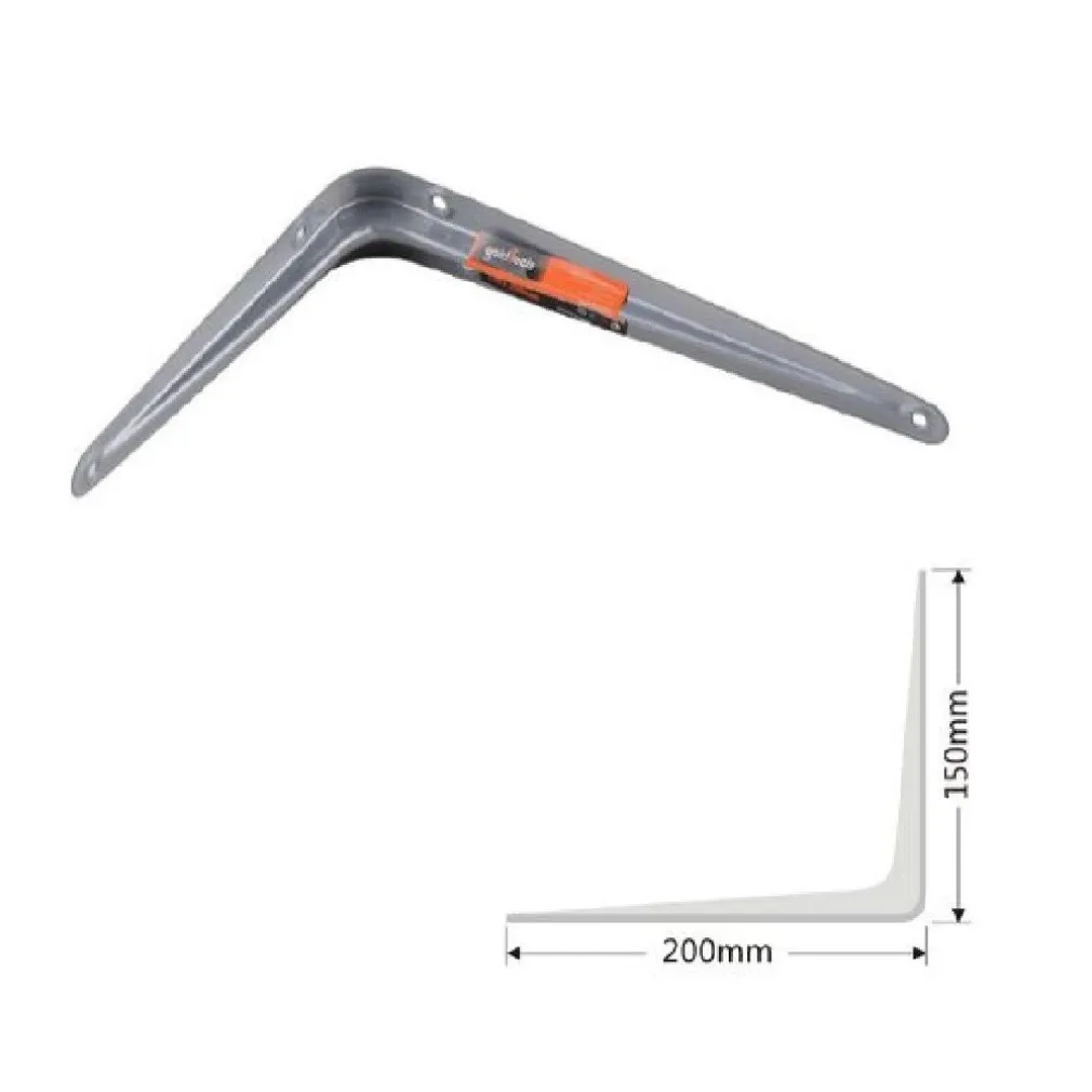 SET 2PZ REGGIMENSOLA SUPPORTO STAFFA TRIANGOLO MENSOLA METALLO 20CM GRIGIO 91263