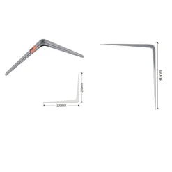 SET 2PZ REGGIMENSOLA SUPPORTO STAFFA TRIANGOLO MENSOLA METALLO 30CM GRIGIO 91265