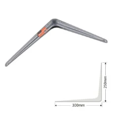 SET 2PZ REGGIMENSOLA SUPPORTO STAFFA TRIANGOLO MENSOLA METALLO 30CM GRIGIO 91265