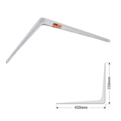 SET 2PZ REGGIMENSOLA SUPPORTO STAFFA TRIANGOLO MENSOLA METALLO 40CM BIANCA 91259