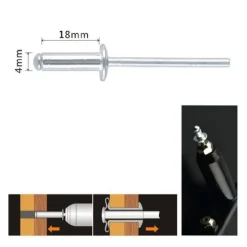 SET 16PZ RIVETTI RIVETTO 4X18 MM ACCESSORI BRICOLAGE FERRAMENTA FAI DA TE 90819