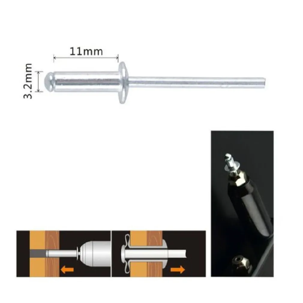SET 42PZ RIVETTI RIVETTO 3.2X11MM ACCESSORI BRICOLAGE FERRAMENTA FAI DA TE 94951