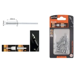 SET 14PZ RIVETTI RIVETTO 4.8X10MM ACCESSORI BRICOLAGE FERRAMENTA FAI DA TE 90820
