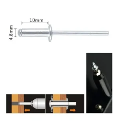 SET 14PZ RIVETTI RIVETTO 4.8X10MM ACCESSORI BRICOLAGE FERRAMENTA FAI DA TE 90820