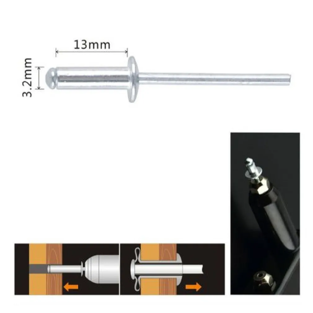 SET 40PZ RIVETTI RIVETTO 3.2X13MM ACCESSORI BRICOLAGE FERRAMENTA FAI DA TE 94952
