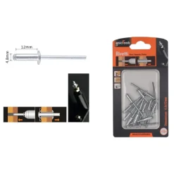 SET 13PZ RIVETTI RIVETTO 4.8X12MM ACCESSORI BRICOLAGE FERRAMENTA FAI DA TE 90821
