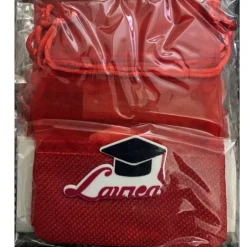 SET 24PZ. SACCHETTI SACCHETTO ROSSO PER LAUREA JUTA BOMBONIERA PORTACONFETTI