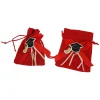 SET 24PZ. SACCHETTI SACCHETTO ROSSO LAUREA JUTA 10X13CM BOMBONIERA PORTACONFETTI