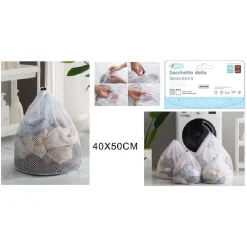 SET 2PZ SACCHETTO PER LAVANDERIA BUCATO BORSA A RETE BIANCHERIA 40 X 50 CM 58139