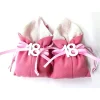 SET 12PZ SACCHETTO ROSA NUMERO 18 ANNI JUTA 10X13CM BOMBONIERA PORTACONFETTI