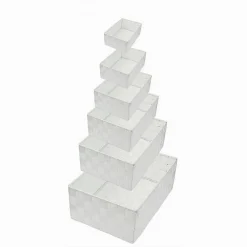 SET 6PZ SCATOLA IN TESSUTO ORGANIZER ARMADIO SCAFFALI PORTA OGGETTI BIANCO 79067