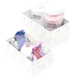 SET 6PZ SCATOLA IN TESSUTO ORGANIZER ARMADIO SCAFFALI PORTA OGGETTI BIANCO 79067