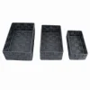 SET 3PZ SCATOLA PORTA OGGETTI TESSUTO INTRECCIATO CONTENITORI GRIGIO SCURO 79056