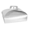 SET 3PZ SCATOLA PORTA TORTA ARGENTO 40X40 CM DOLCI PASTICCERIA FESTA PARTY 58016