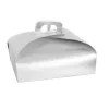 SET 3PZ SCATOLA PORTA TORTA ARGENTO 36X36 CM DOLCI PASTICCERIA FESTA PARTY 58015